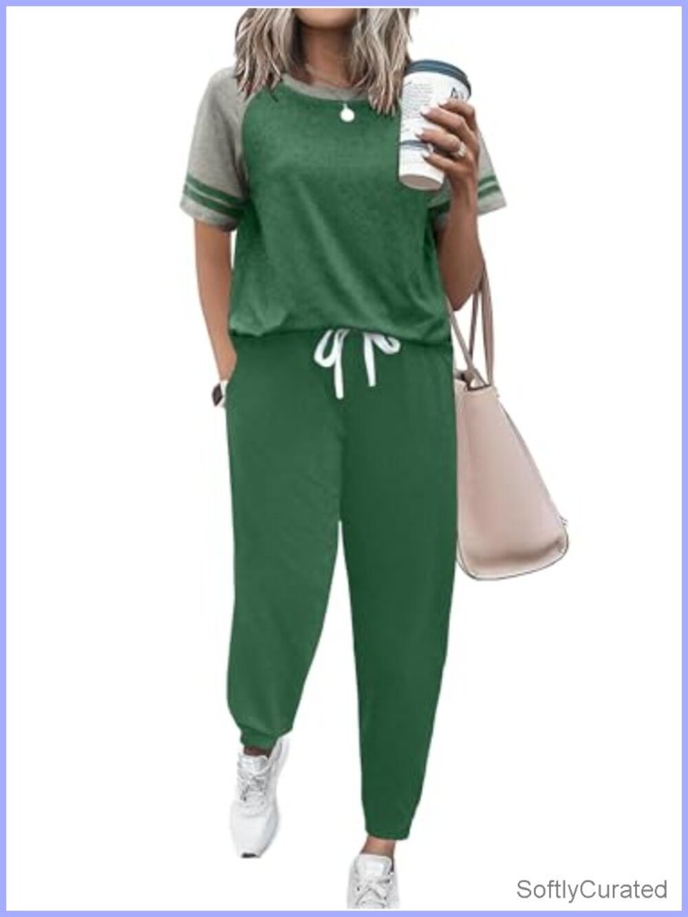 Two Piece Pajama Set Lounge Set Short Sleeve Jogger Set